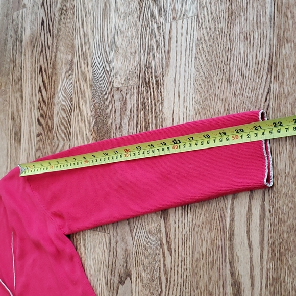 (M) Sparkly Gold Trim V Neck Cardigan Holiday Festive Business Celebration - Picture 5 of 7